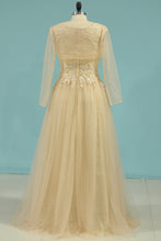 Load image into Gallery viewer, 2024 A Line Scoop Mother Of The Bride Dresses Tulle With Applique And Jacket