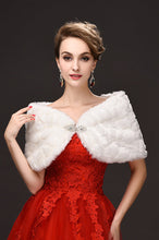 Load image into Gallery viewer, Fabulous White Faux Fur Wedding Wrap With Beads