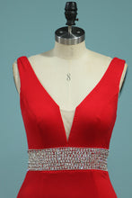 Load image into Gallery viewer, 2024 New Arrival Prom Dresses Mermaid V Neck Spandex Open Back