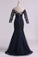 2022 Bateau Half Sleeves Mother Of The Bride Dresses Floor Length Tulle With Applique