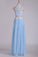 2022 A Line Halter Two Pieces Chiffon With Applique Prom Dresses