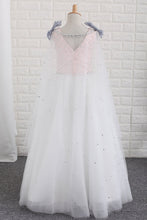 Load image into Gallery viewer, 2024 Flower Girl Dresses Scoop With Beading A Line Floor Length