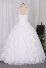 Load image into Gallery viewer, 2024 New Wedding Dress Ball Gown Spaghetti Straps Floor-Length Lace Zipper Back