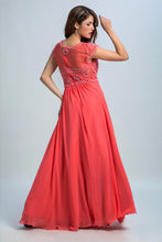 Load image into Gallery viewer, 2022 Prom Dresses Scoop A Line Chiffon With Beading Cap Sleeves