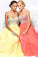 Hot Selling Prom Dresses Halter A-Line Floor Length Chiffon Color Watermelon Only Cheap