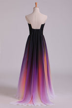 Load image into Gallery viewer, 2022 Prom Dresses A Line Sweetheart Sweep/Brush Chiffon Multi Color Ship Today