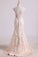 2024 V Neck Prom Dresses Cap Sleeves Sweep Train With White Applique Open Back