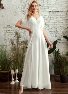 Wedding Dress Chiffon Lace A-Line Germaine Wedding Dresses V-neck Floor-Length
