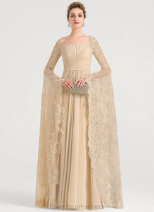 Beading Chiffon Square Wedding Pleated Wedding Dresses Liberty A-Line With Lace Floor-Length Dress