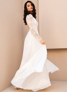 Dress Pancy Floor-Length Wedding Wedding Dresses A-Line V-neck Chiffon Lace
