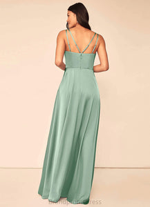 Lana Sleeveless A-Line/Princess Natural Waist Floor Length Spaghetti Staps Off The Shoulder Bridesmaid Dresses