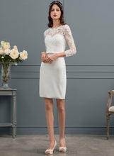 Load image into Gallery viewer, With Wedding Dresses Lace Illusion Deja Sequins Knee-Length Dress Sheath/Column Bow(s) Wedding