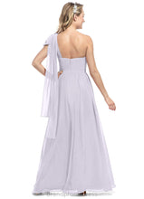 Load image into Gallery viewer, Lesly A-Line/Princess Natural Waist Floor Length Short Sleeves V-Neck Bridesmaid Dresses