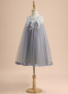 Scoop Tulle Knee-length Sleeveless Ann Flower - With Lace Neck Flower Girl Dresses A-Line Girl Dress