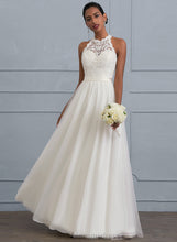 Load image into Gallery viewer, Jaelynn Lace Wedding Tulle Floor-Length Charmeuse Wedding Dresses Dress A-Line