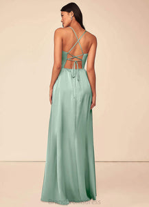 Katelynn Floor Length Sleeveless A-Line/Princess Spaghetti Staps Natural Waist Bridesmaid Dresses