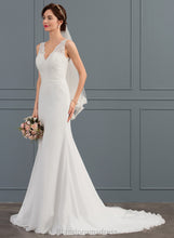 Load image into Gallery viewer, Wedding Lace Monica Dress Court Train Trumpet/Mermaid Wedding Dresses V-neck Chiffon