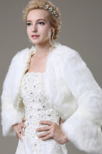 Load image into Gallery viewer, Charming Long Sleeves Faux Fur Wedding Wrap