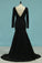 2024 New Arrival V Neck Long Sleeves Prom Dresses Mermaid Lace