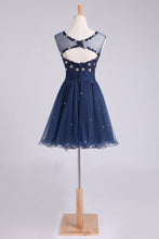 Load image into Gallery viewer, 2024 Homecoming Dresses A Line Scoop Short/Mini With Beading&amp;Sequins
