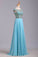 2024 Elegant Prom Dresses A-Line Scoop Beaded Bodice Floor-Length Chiffon Zipper Back