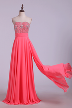 Load image into Gallery viewer, 2024 Prom Dresses A Line Beading Chiffon Floor Length