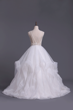 Load image into Gallery viewer, 2022 Scoop Ball Gown Tulle With Beading Floor Length