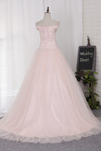 Load image into Gallery viewer, 2024 Ball Gown Boat Neck Quinceanera Dresses Tulle With Beading