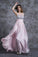 2024 Sexy Prom Dresses Scoop Neckline Princess Floor Length Chiffon Beaded Bodice