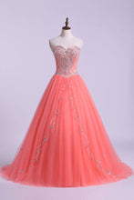 Load image into Gallery viewer, 2024 Sweetheart Quinceanera Dresses A Line Beaded Tulle Floor Length
