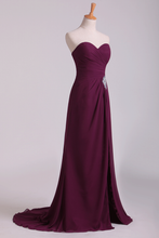 Load image into Gallery viewer, 2022 Sweetheart Sheath/Column Chiffon Prom Dress Ruffled And Beaded New