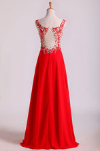 Load image into Gallery viewer, 2024 Bicolor Off The Shoulder Floor Length Prom Dress Beaded Lace Bodice Chiffon