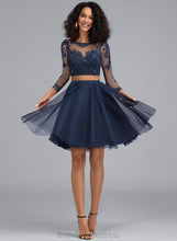 Load image into Gallery viewer, Eden Neck Homecoming Dresses Tulle Scoop Lace Dress With A-Line Short/Mini Homecoming