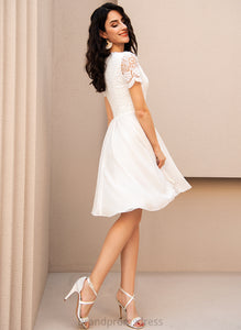 Lace Deja V-neck Prom Dresses Knee-Length Chiffon A-Line