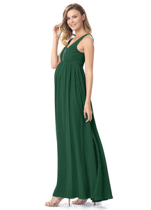 Amaris A-Line/Princess Floor Length Sleeveless Spaghetti Staps Natural Waist Bridesmaid Dresses