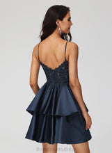 Load image into Gallery viewer, Lace Homecoming Dresses Myah With Homecoming V-neck Dress Short/Mini A-Line Satin