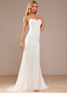 Trumpet/Mermaid Dress Wedding Dresses Lace Sweep Chiffon Wedding Esperanza Train V-neck