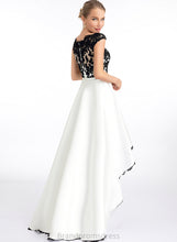 Load image into Gallery viewer, Lace Dress A-Line Satin Scoop Asymmetrical Isabella Wedding Illusion Wedding Dresses