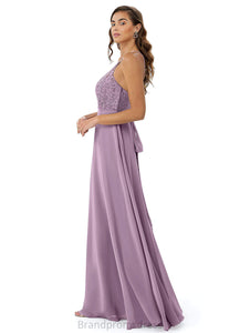 Dulce A-Line/Princess One Shoulder Floor Length Sleeveless Natural Waist Bridesmaid Dresses