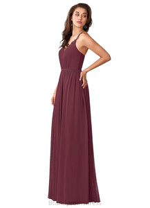 Ana Natural Waist V-Neck Floor Length Sleeveless Sheath/Column Bridesmaid Dresses
