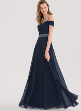 Load image into Gallery viewer, Beading Prom Dresses Chiffon Floor-Length Shoulder A-Line Cold Kiana Pleated With Sequins V-neck