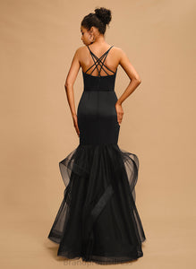 Prom Dresses Trumpet/Mermaid Paloma Floor-Length Tulle Satin V-neck