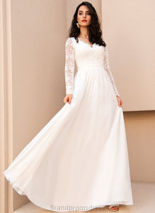 Dress Pancy Floor-Length Wedding Wedding Dresses A-Line V-neck Chiffon Lace