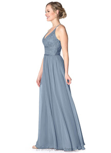 Avery Natural Waist Sleeveless A-Line/Princess V-Neck Floor Length Bridesmaid Dresses