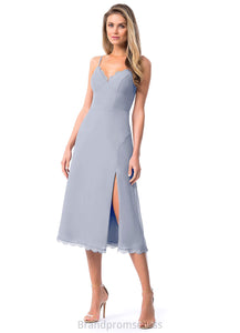 Alisa Sleeveless Floor Length Natural Waist A-Line/Princess V-Neck Bridesmaid Dresses