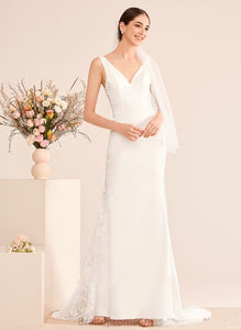 Wedding Ashlyn Court Trumpet/Mermaid Train V-neck Dress Wedding Dresses With Lace