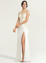 Load image into Gallery viewer, Sheath/Column Campbell Crepe Lace Wedding Dresses Stretch Wedding Floor-Length Scoop Dress