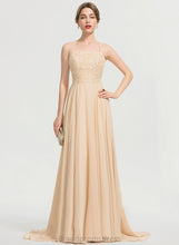Load image into Gallery viewer, Square Sweep Beading With Prom Dresses Train Chiffon Stephanie A-Line Sequins