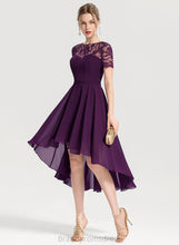 Load image into Gallery viewer, With Neck Asymmetrical Liliana A-Line Chiffon Dress Lace Homecoming Scoop Homecoming Dresses