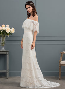 Dress Breanna Sweep Lace Wedding Dresses Wedding With Train Off-the-Shoulder Trumpet/Mermaid Bow(s)